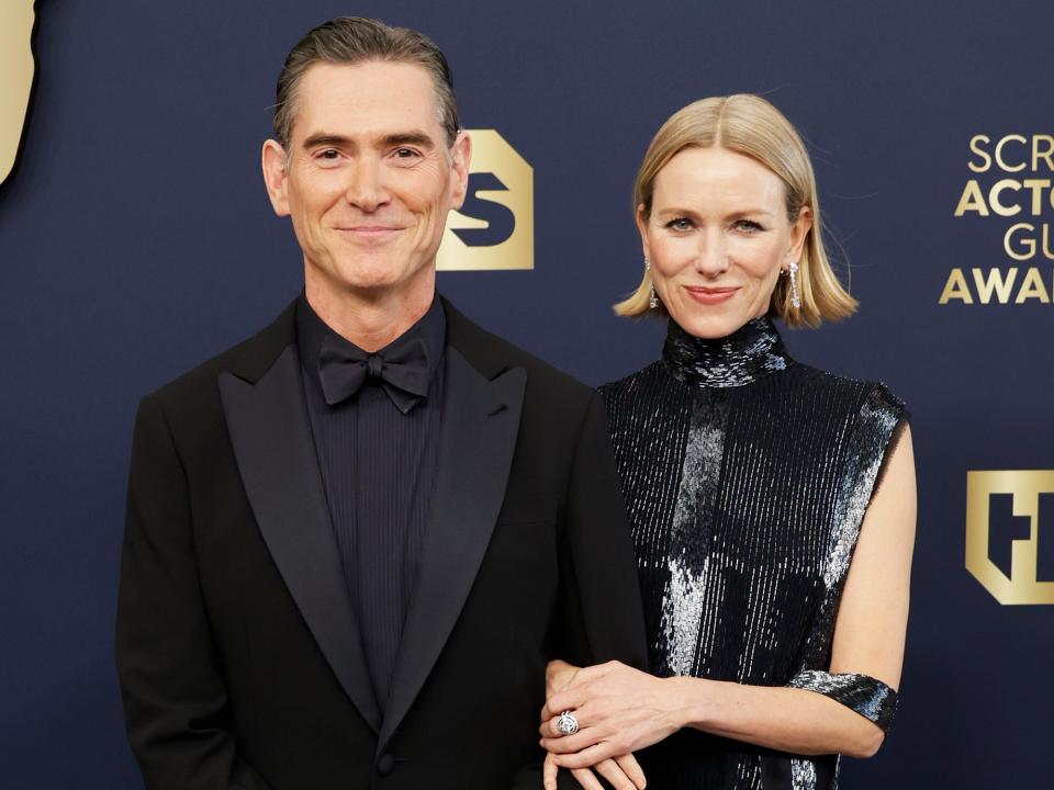 Billy Crudup and Naomi Watts attend the 28th Annual Screen Actors Guild Awards at Barker Hangar on February 27, 2022 in Santa Monica, California