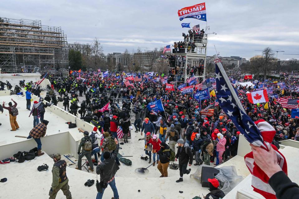 The inauguration will take place in front of the US Capitol, where protesters clashed with policeAFP via Getty Images