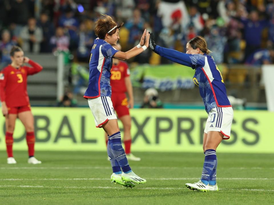Japan were relentless on the counter against Spain (EPA)
