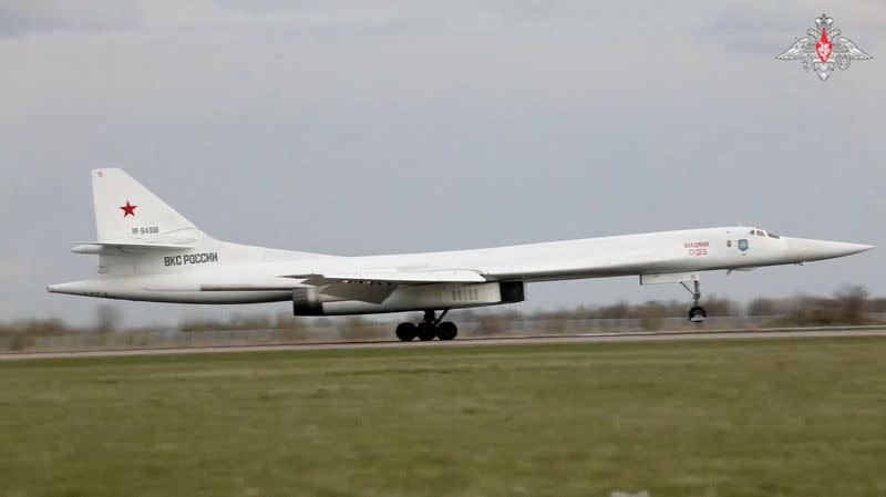 Two Russian strategic missile carrier bombers fly over Barents, Norwegian seas