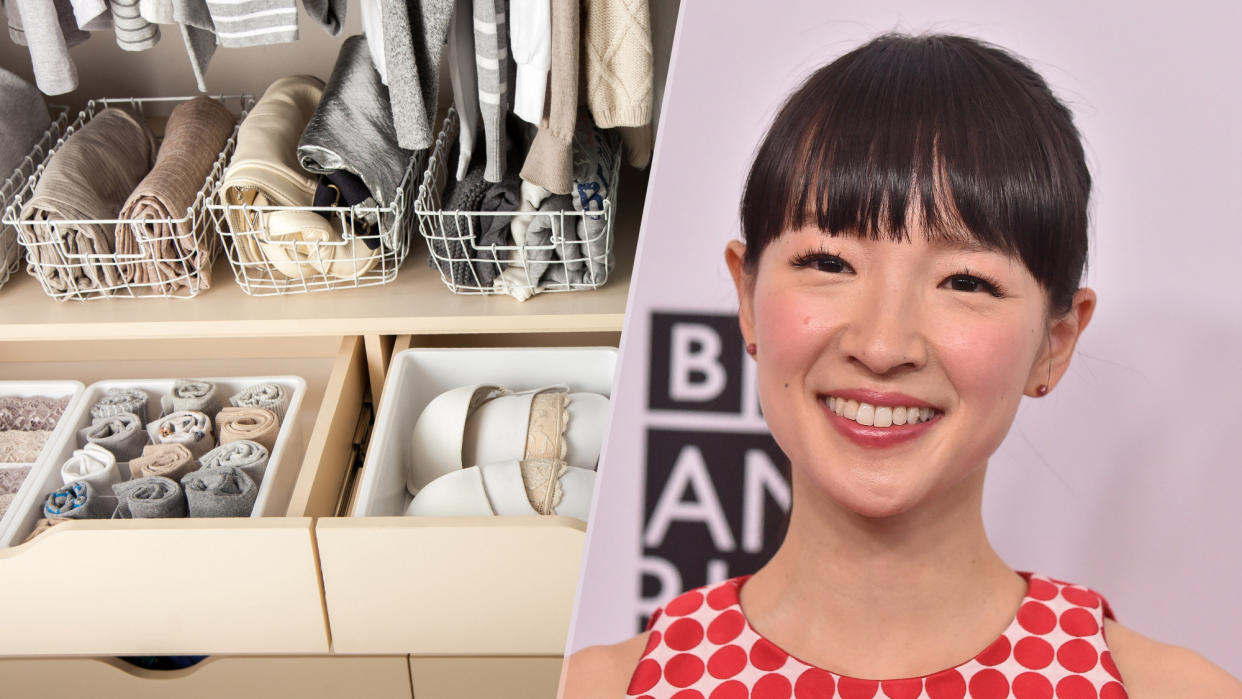  Marie Kondo tidying up. 