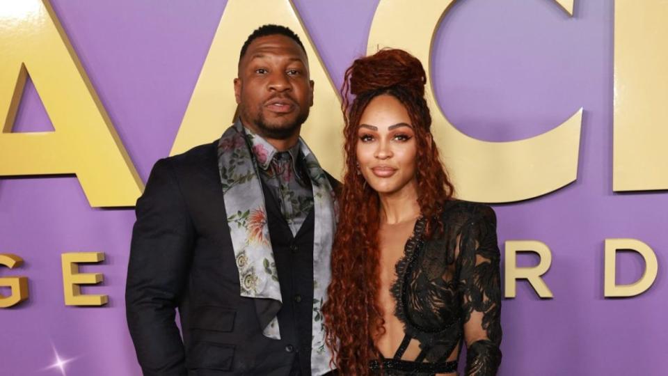 Meagan Good and Jonathan Majors