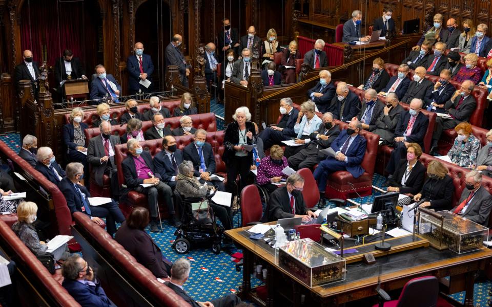 Baroness Hayman speaks during the debate on the Assisted Dying Bill in the House of Lords last year - ROGER HARRIS 