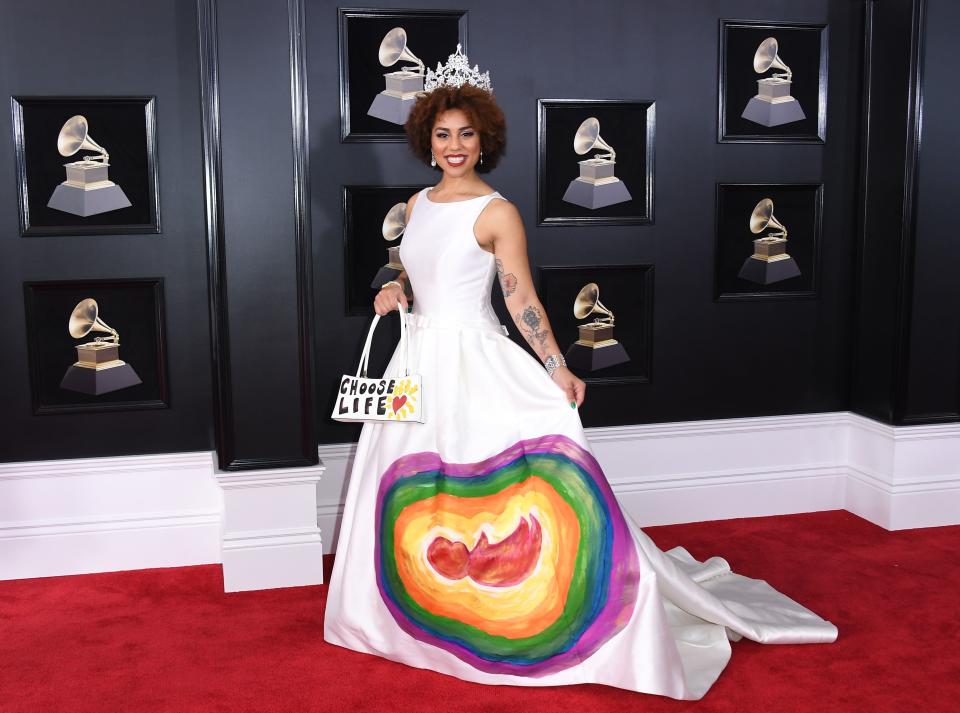 Joy Villa arrives for the 60th Grammy Awards.&nbsp; (Photo: ANGELA WEISS via Getty Images)
