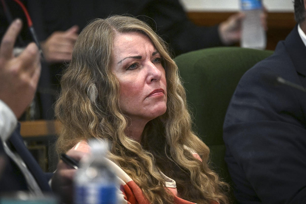 Image: Lori Vallow Daybell sits during her sentencing hearing at the Fremont County Courthouse in St. Anthony, Idaho on July 31, 2023. (Tony Blakeslee / EastIdahoNews.com via AP, Pool)