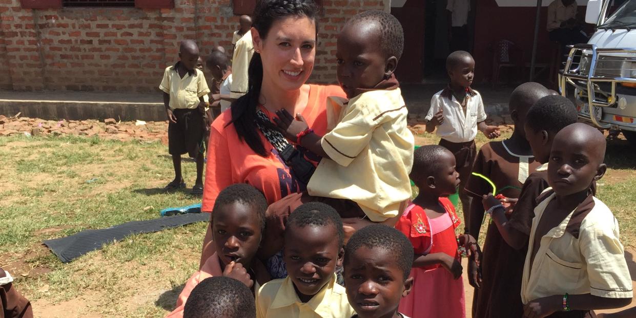 Lyndsey Voss at an orphanage in Uganda.