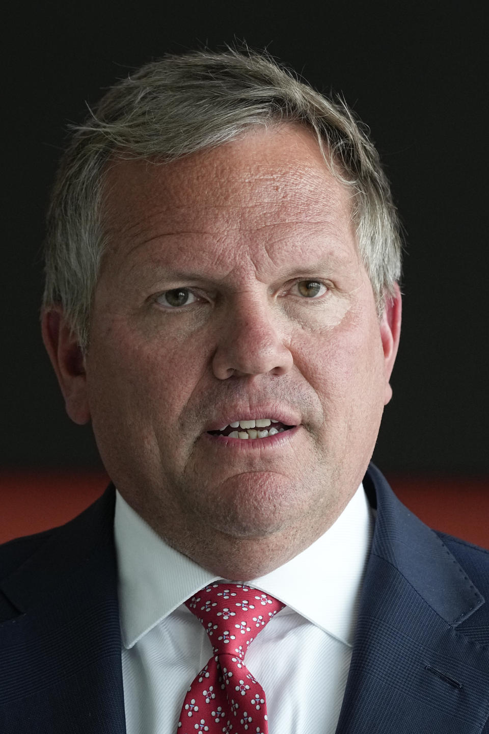 Norfolk Southern Railroad ceo Alan Shaw speaks during an interview Wednesday, June 21, 2023, in Atlanta. (AP Photo/John Bazemore)