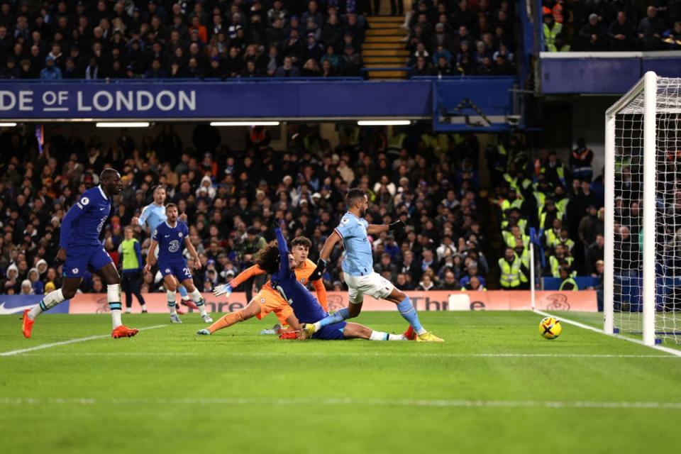 Riyad Mahrez turns in Jack Grealish’s cross to score for City (Getty Images)