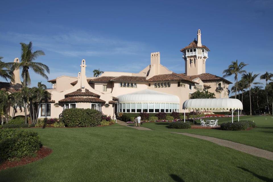 FILE - Former President Donald Trump's Mar-a-Lago estate is seen in Palm Beach, Fla. on Dec. 24, 2017. New York's attorney general sued former President Donald Trump and his company, on Wednesday, Sept. 21, 2022, alleging business fraud involving some of their most prized assets, including properties in Manhattan, Chicago and Washington, D.C. (AP Photo/Carolyn Kaster, File)