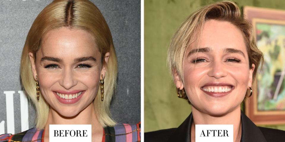 <p><strong>When:</strong> September 27, 2018</p><p><strong>What: </strong>A Fresh Pixie Cut</p><p><strong>Why we love it:</strong> Clarke kissed the Khaleesi braids goodbye before attending a Florence + The Machine concert with a fresh pixie cut. She showed off the look on Instagram joking that she was inspired by the time when Gwyneth Paltrow and Brad Pitt were dating and had the same haircut.</p>