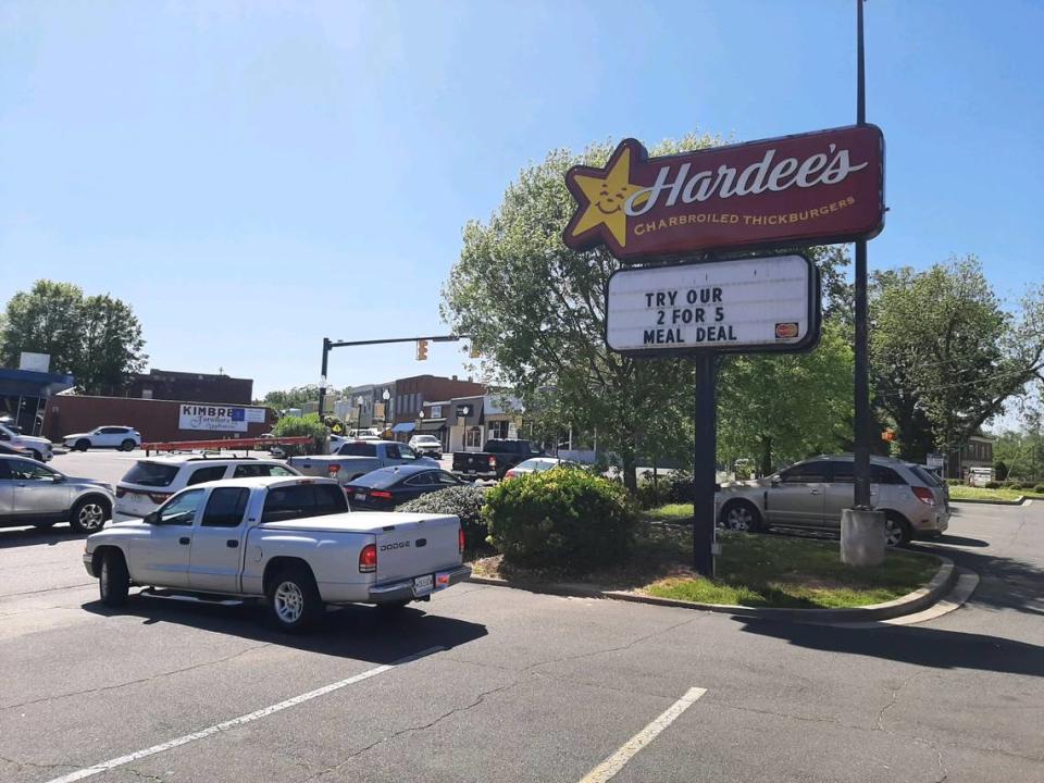 The Hardee’s near Main Street in Fort Mill closed in April 2023. The town acquired it this week and will demolish the building to make way for free parking.