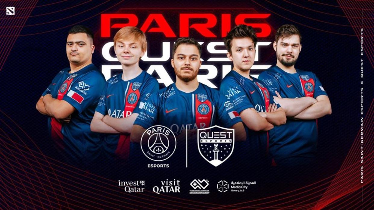 Quest Esports has partnered with PSG Esports to rebrand its Dota 2 team as PSG.Quest ahead of their participation in The International 2023. (Photo: Paris Saint-Germain)