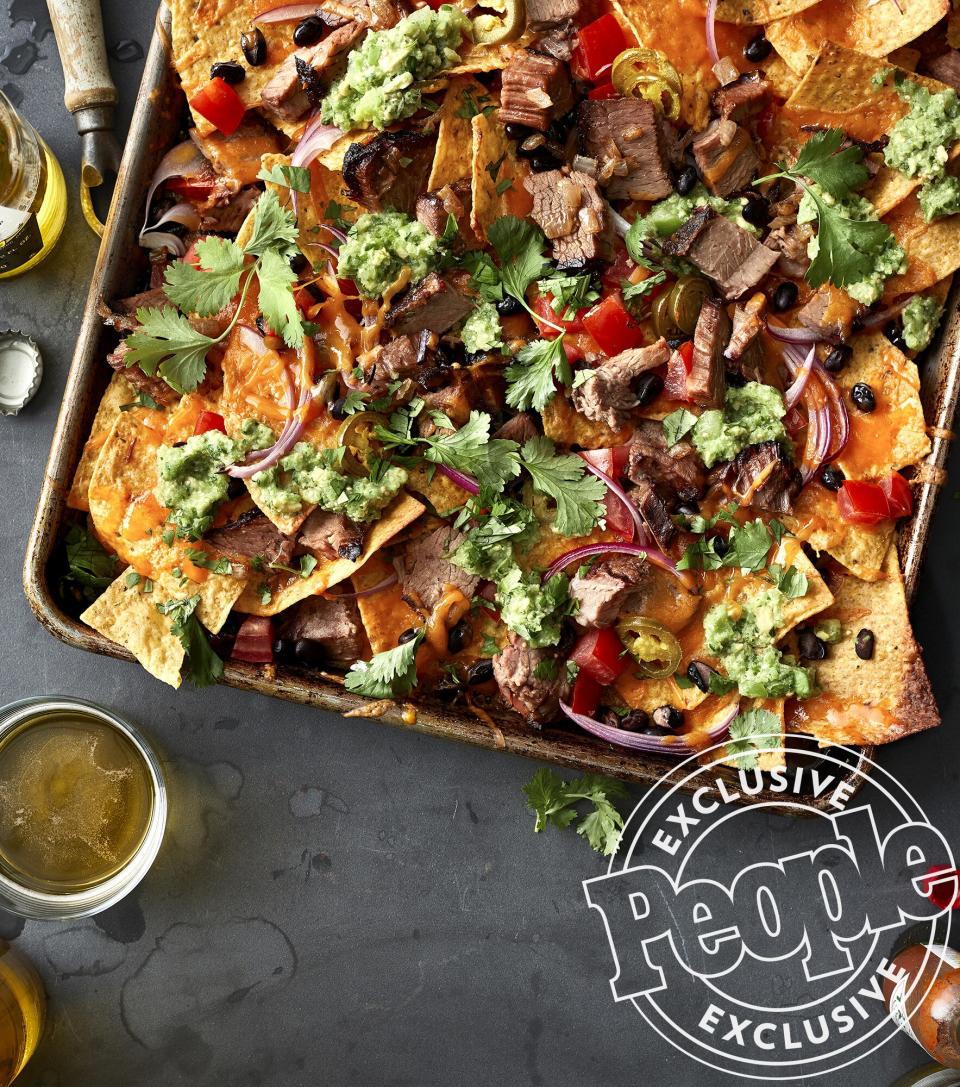 ANDREW ZIMMERN'S BRISKET NACHOS WITH AVOCADO SALSA