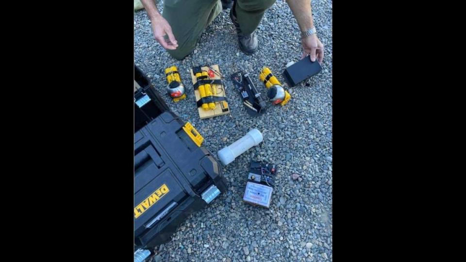 The inert explosives seized by police in Sacramento County storage unit on June 30, 2022.