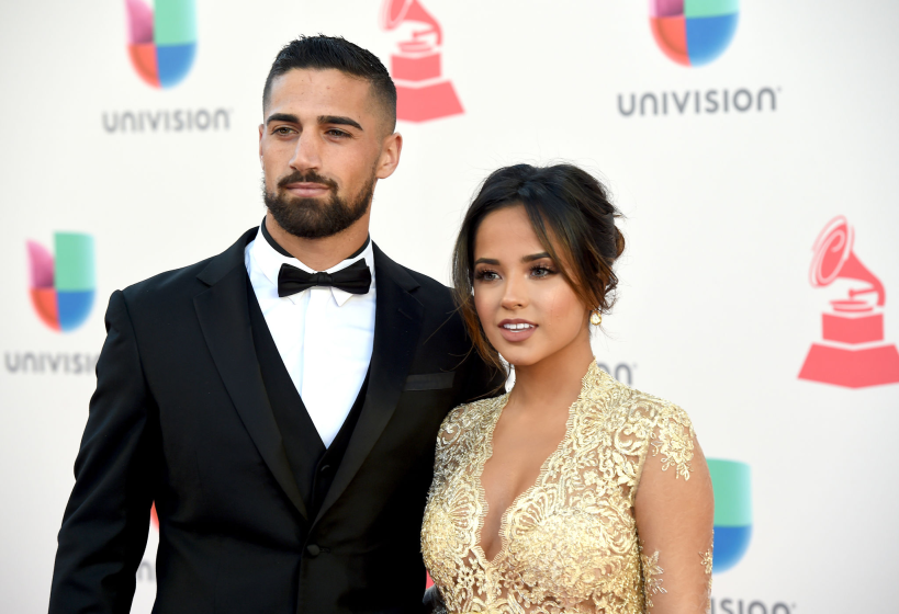 LAS VEGAS, NV - NOVEMBER 17: Soccer player Sebastian Lletget (L) and recording artist Becky G.