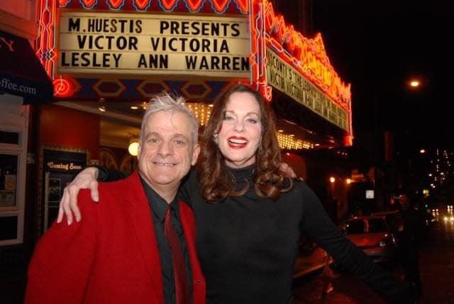 Photo of Marc Huestis and Lesley Ann Warren at The Castro Theatre in San Francisco.