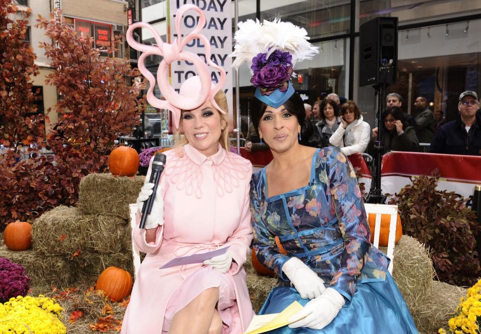 <p>It's Princess Beatrice (KLG) and Princess Eugenie (Hoda)! The fourth-hour duo donned the princesses' elaborate hats and bright-colored dresses as part of the recreation of the royal wedding on <em>Today</em>. </p>