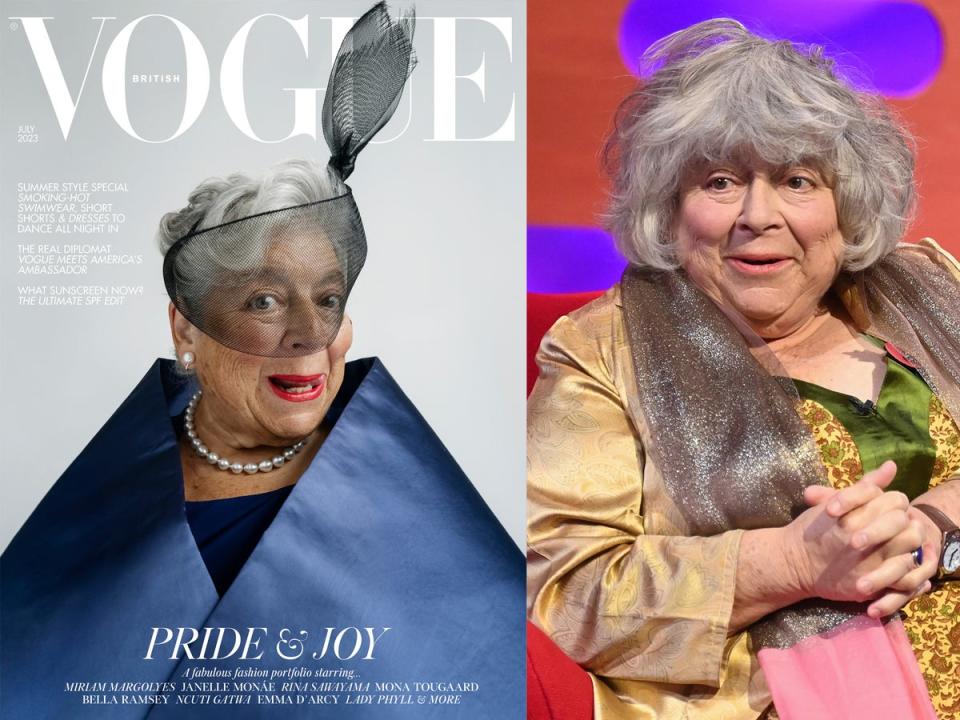 Margolyes on the cover of ‘Vogue’, and on ‘The Graham Norton Show’ (British Vogue/ Tim Walker/PA)