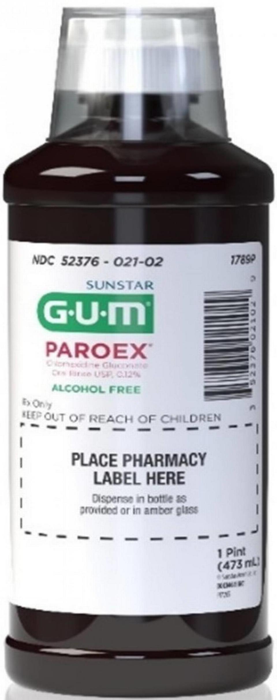 1 pint bottle of GUM Paroex Chlorhexidine Gluconate Oral Rinse