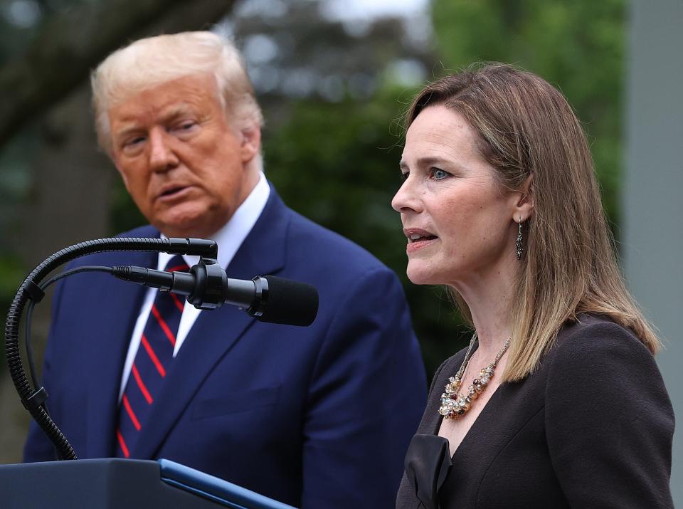 Donald Trump announced Amy Coney Barrett as his nomination for the Supreme Court on Saturday. (Getty Images)