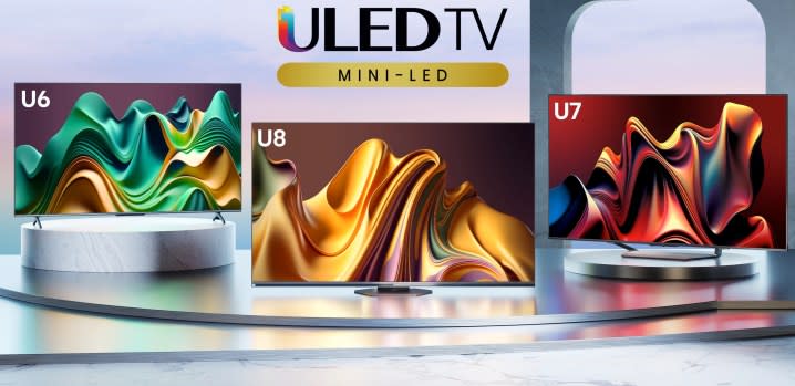 Hisense 2024 ULED mini-LED TV collection: U6, U7, and U8 models.