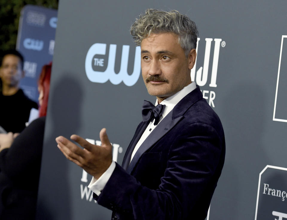 Taika Waititi arrives at the 25th annual Critics' Choice Awards on Sunday, Jan. 12, 2020, at the Barker Hangar in Santa Monica, Calif. (Photo by Jordan Strauss/Invision/AP)