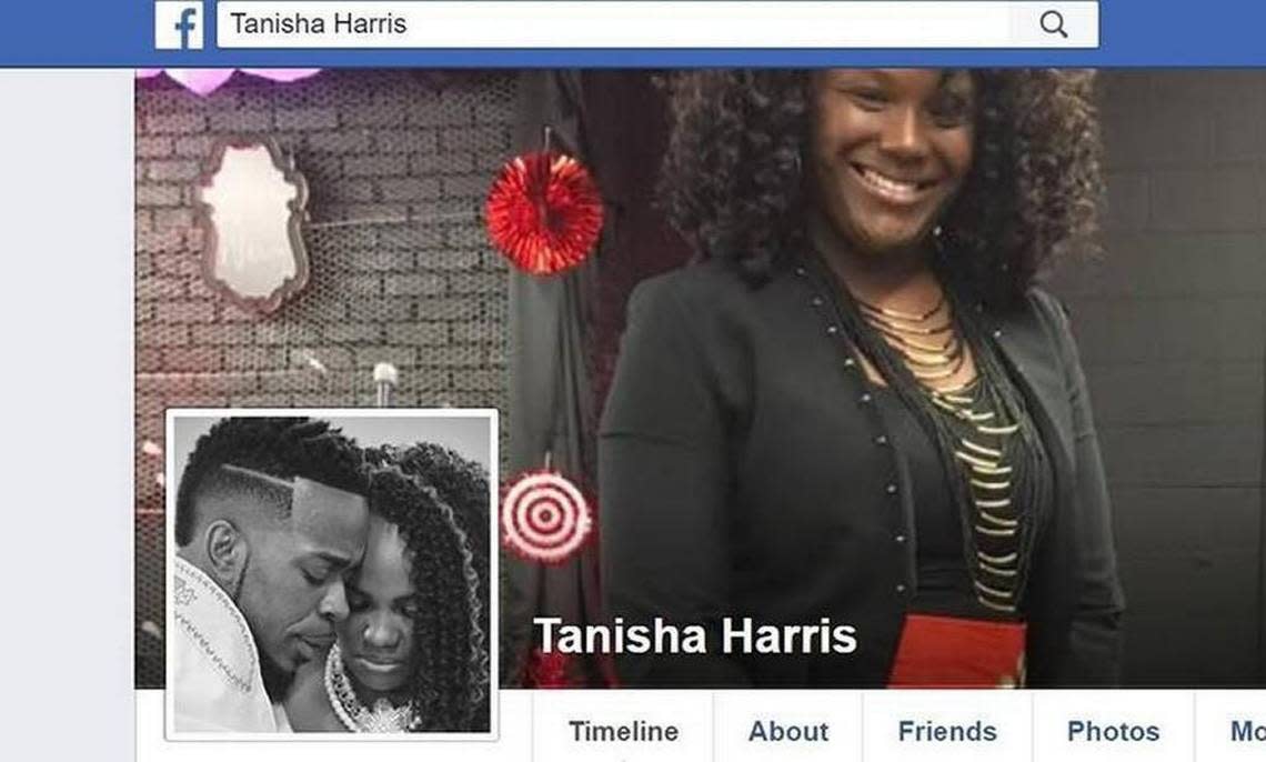 Tanisha Harris, with Robert Harris. Robert Harris has been charged with premeditated first-degree murder.