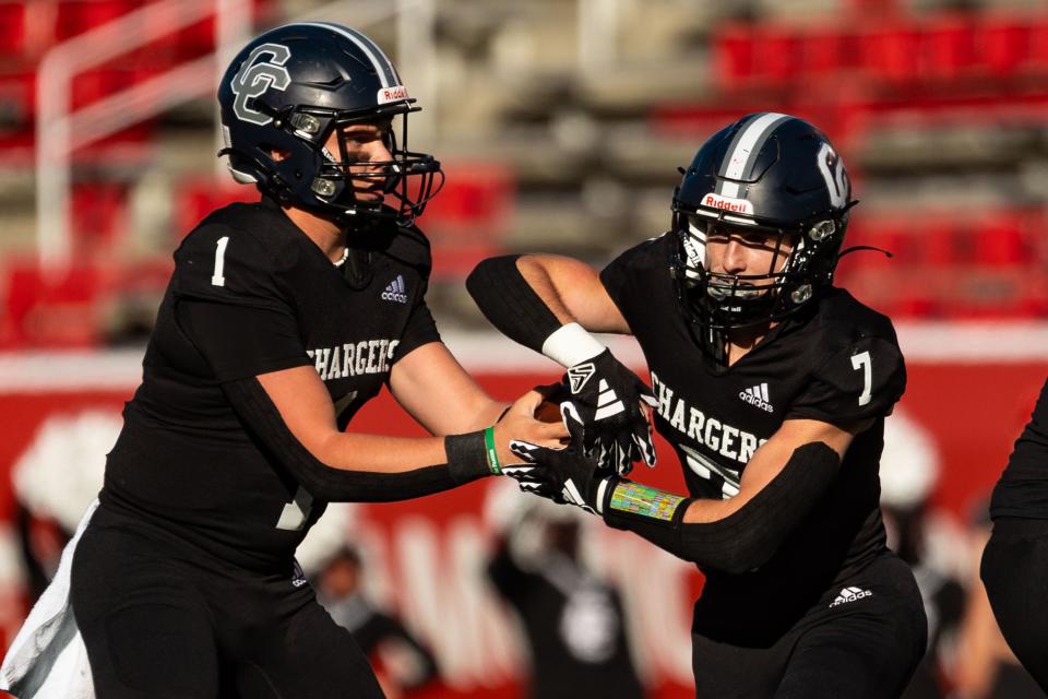 Corner Canyon High School plays against Skyridge High School for the 6A football state championship at Rice-Eccles Stadium in Salt Lake City on Friday, Nov. 17, 2023. | Megan Nielsen, Deseret News