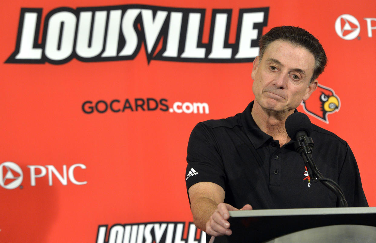 Rick Pitino’s time at Louisville is done, but the school may still suffer from the myriad alleged actions by his staff. (AP)
