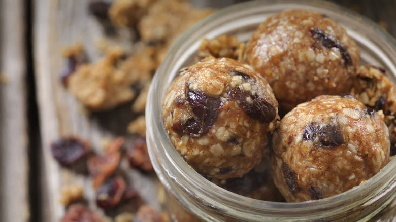 jar of protein balls