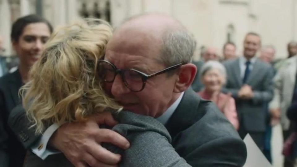 The jubilant final scene of ‘Mr Bates vs the Post Office’ (ITV/Mr Bates vs the Post Office)