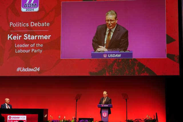 Keir Starmer at USDAW conference