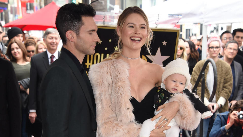 Mandatory Credit: Photo by Jim Smeal/Shutterstock (8343654bn)Adam Levine, Behati Prinsloo and Dusty Rose LevineAdam Levine honored with star on The Hollywood Walk of Fame, Los Angeles, USA - 10 Feb 2017.