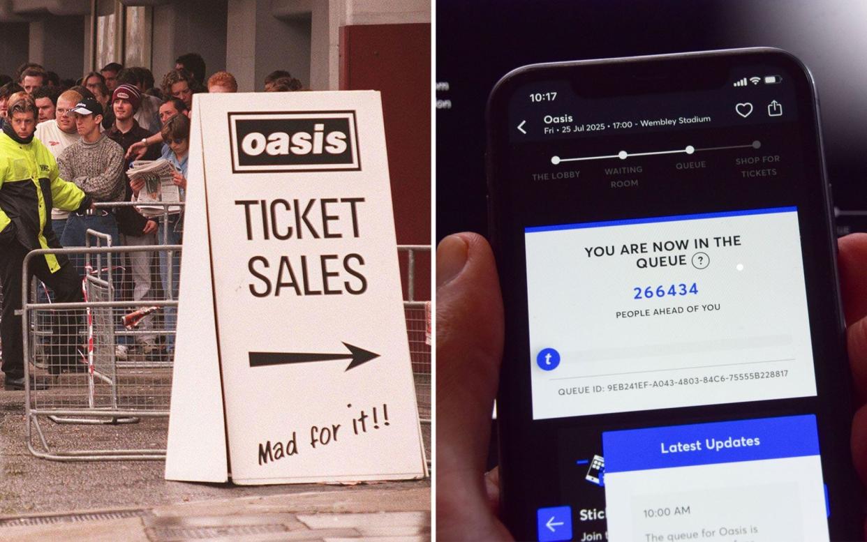 Then and now: how fans used to buy Oasis tickets and the current reality