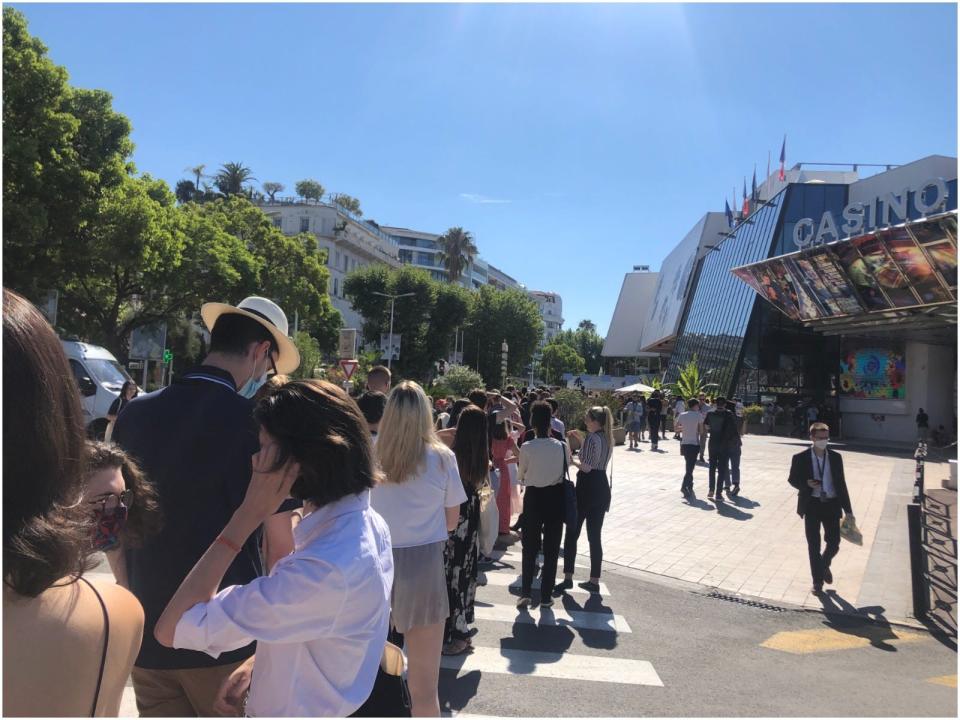 Cannes queue for The French Dispatch