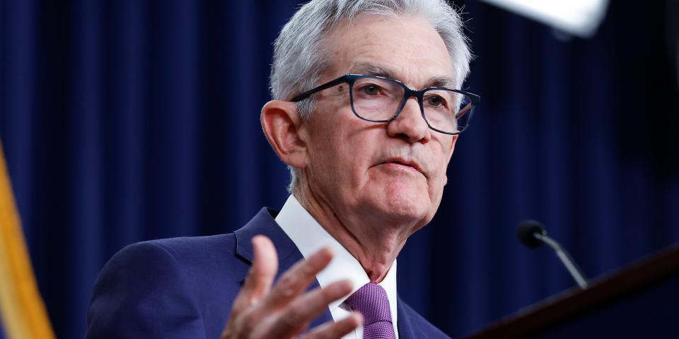 US Federal Reserve Board Chairman Jerome Powell speaks during a news conference at the headquarters of the Federal Reserve on January 31, 2024 in Washington, DC.