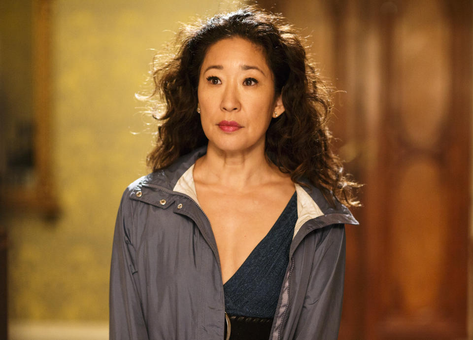 This image released by BBC America shows Sandra Oh in a scene from "Killing Eve." The program was named one of the top ten TV shows of 2018 by the Associated Press. (BBC America via AP)