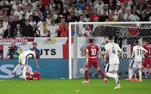 Harry Kane (left)  saw an effort hit the bar in the second half