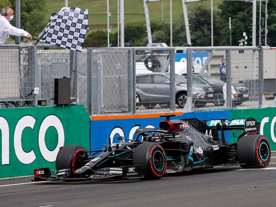 Lewis Hamilton takes victory at the Hungaroring to win an eighth Hungarian Grand Prix: AP