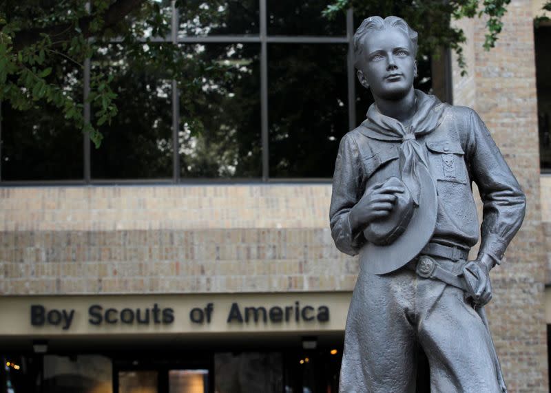 FILE PHOTO: Scout statue seen at the Boy Scouts of America headquarters in Irving