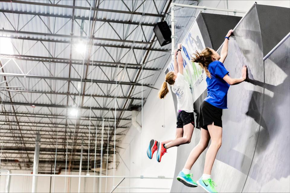 Two aspiring ultimate ninjas attempt to conquer the popular warped wall at an Ultimate Ninja facility. Wisconsin might get its first Ultimate Ninja gym in Oak Creek.