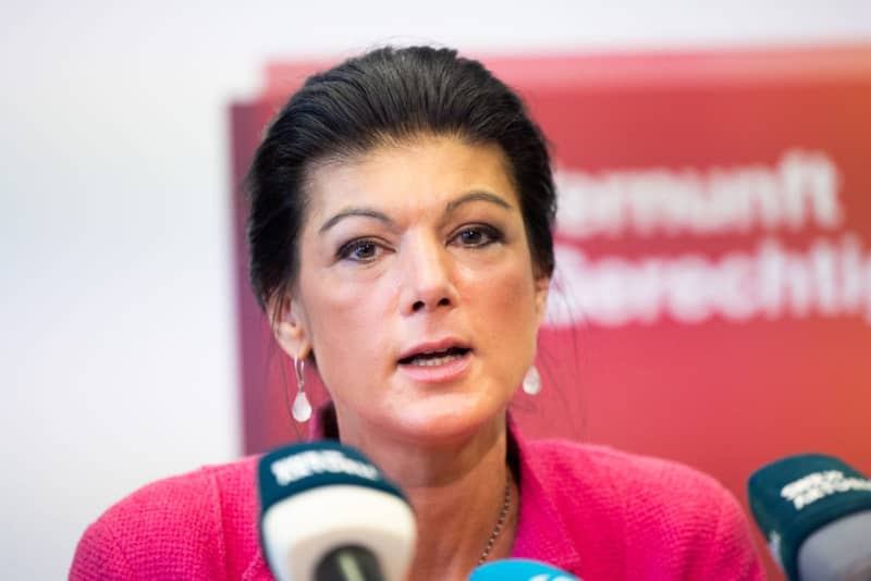 Sahra Wagenknecht, party leader of the Sahra Wagenknecht Alliance - for Reason and Justice (BSW), speaks to journalists during a press conference to present the content and personnel of the alliance in Rhineland-Palatinate. Lando Hass/dpa