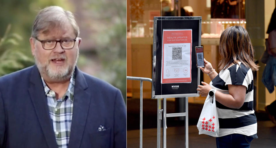 Professor Robert Booy on Sunrise, calls for Covid QR codes to end.