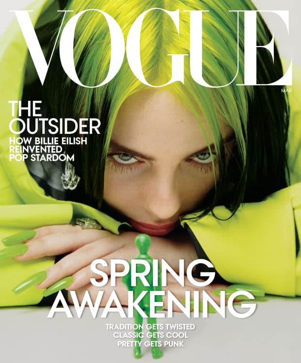 Billie Eilish on the cover of American 'Vogue'.