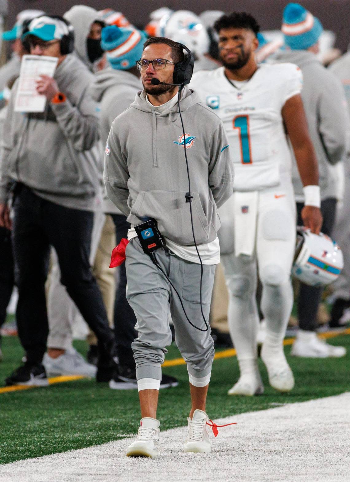 Miami Dolphins head coach Mike McDaniel’s more relaxed attire on game day does not distract from one of the top teams in the NFL.
