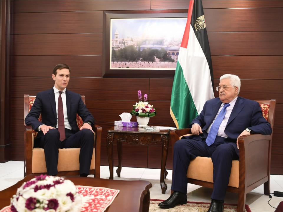 jared kushner mahmoud abbas middle east palestine west bank