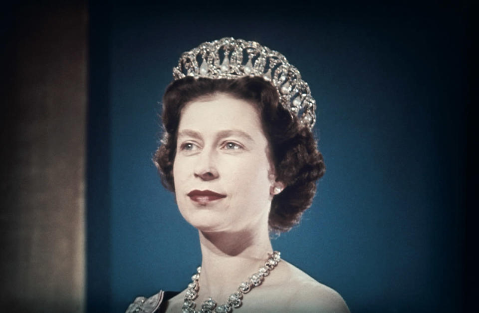 Queen Elizabeth II wearing the Grand Duchess Vladimir tiara