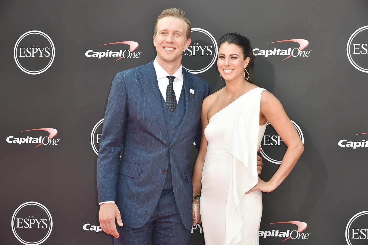 Nick Foles and his wife, Tori, announced on Wednesday night that she suffered a miscarriage last weekend. (Getty Images)