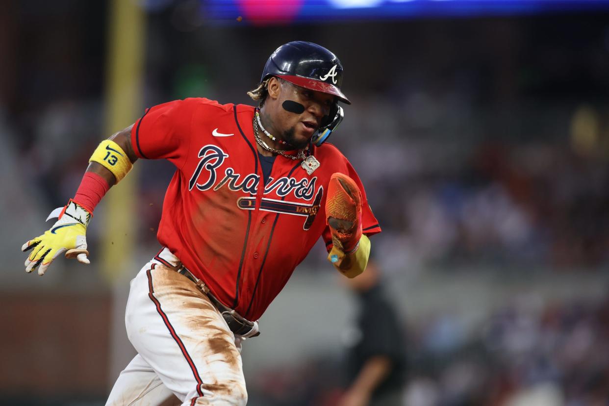 Ronald Acuña Jr. hit 41 home runs with 73 steals in 2023.