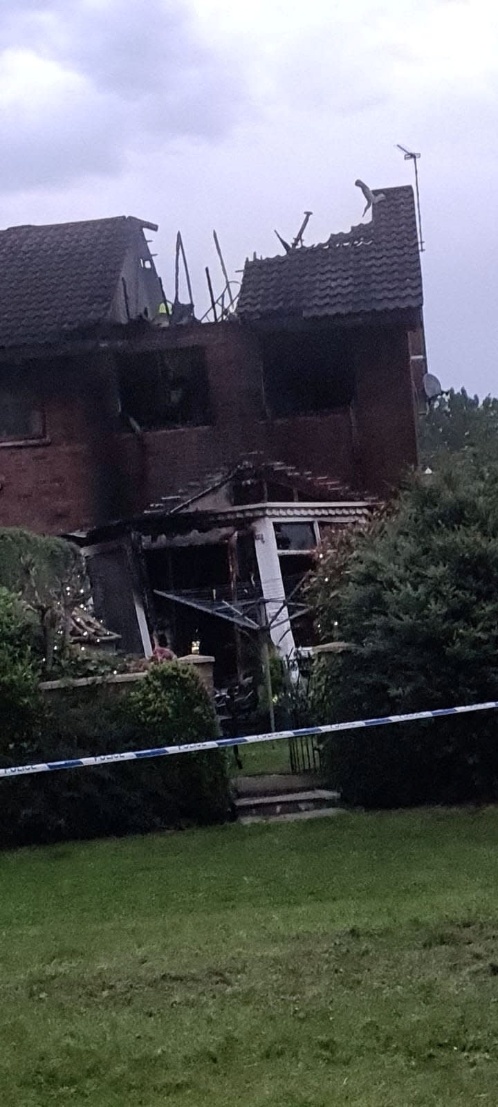 The end terrace property suffered extensive damage after the storm on Friday evening (Picture: SWNS)